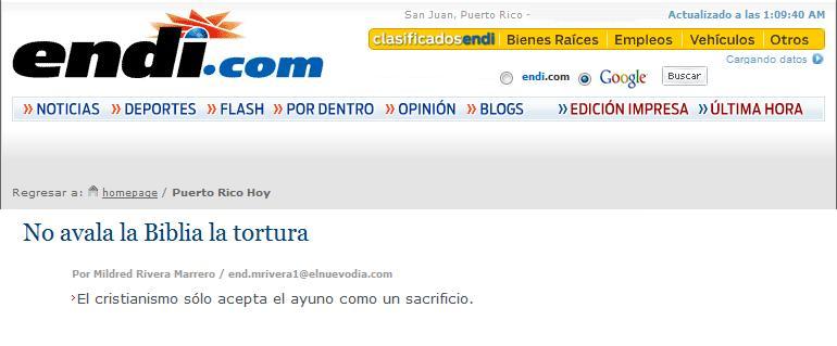 No avala la Biblia la tortura